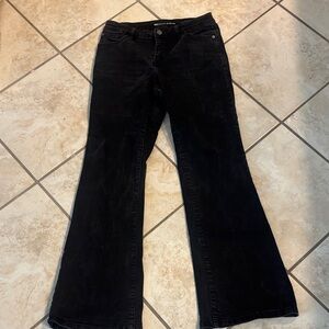 INC International Concepts Black Denim Mid Rise Flare